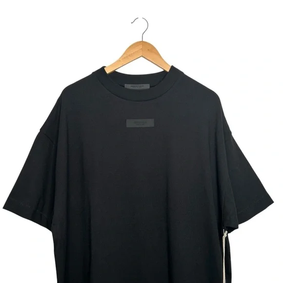 Fear of God Essentials Black Oversize Rubber Logo Patch Short Sleeve T-Shirt - Picture 3 of 13